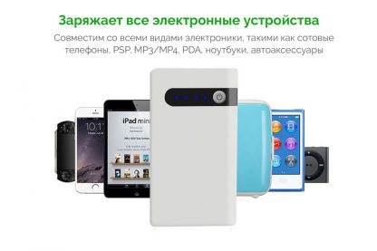 Фото Портативное зарядное устройство для мобильного телефона и планшета и Джамп Стартер