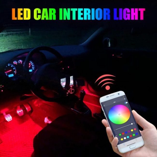 Automotive Interior Decorative Lights LED Car Foot Light 24/36/48/72 LED 2