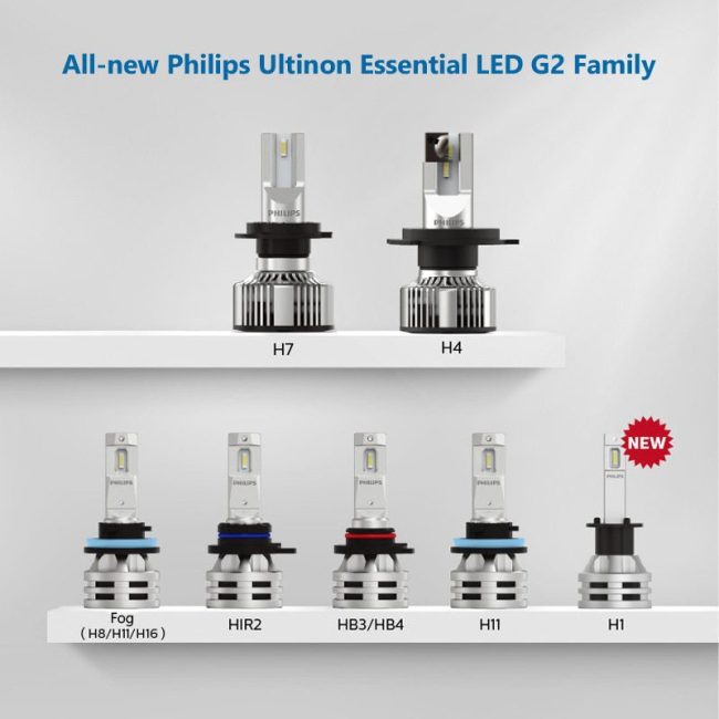 Philips Ultinon Essential G2 LED H1 H4 H7 H8 H11 H16 HB3 HB4 H1R2 9003 9005 9006 9012 6500K Car Fog Lamp (2 Pack) 2