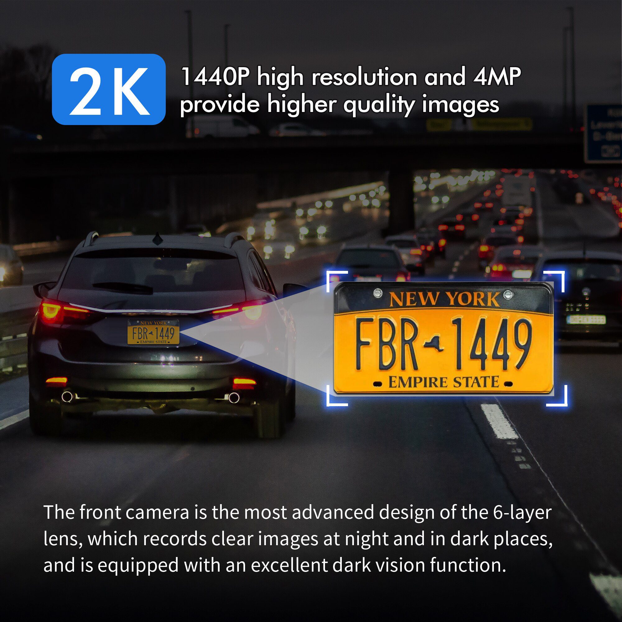 Dahua 2K 1440P HDR Dash Camera Car Camera M3,131° wide angle F1.4 Large  aperture,Parking monitoring, WiFi phone night algorithm - AliExpress