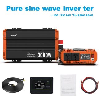 FCHAO 6000W Pure Sine Wave Solar Inverter 12V 24V to 220v 230v LCD Display Voltage Transformer Auto Parts Power Converter Invert 1