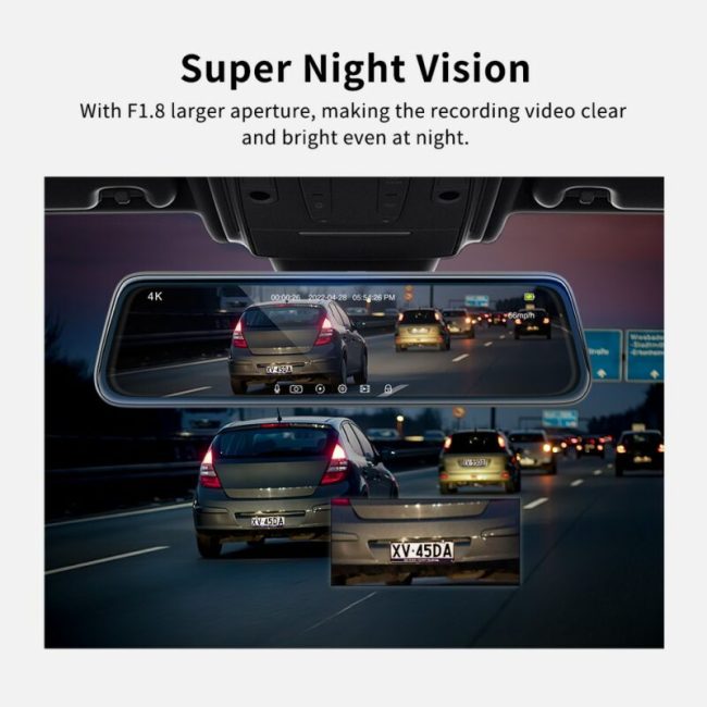 ThiEYE 4K Car Dvr Mirror Dash Cam Dual Lens Touch Screen GPS Navigation rear view camera Full Hd 1080P Rearview Drive Recorder 4