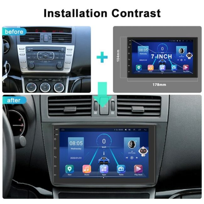 Podofo AI Voice 2din Android Car Radio Multimedia Video Player Autoradio 2 Din 7'' Carplay Stereo GPS Maps For VW Nissan Toyota 6
