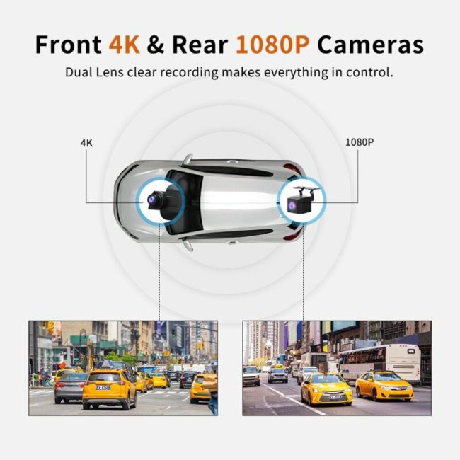 ThiEYE 4K Car Dvr Mirror Dash Cam Dual Lens Touch Screen GPS Navigation rear view camera Full Hd 1080P Rearview Drive Recorder 3