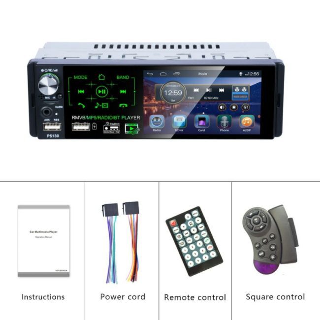 Hikity Autoradio1 din Car Radio 4.1" Inch Touch Screen Car Stereo Multimedia MP5 Player Bluetooth RDS Dual USB Support Micphone 5