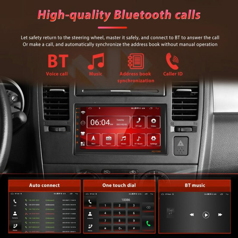 Podofo Android 11 Car Radio Wireless Features