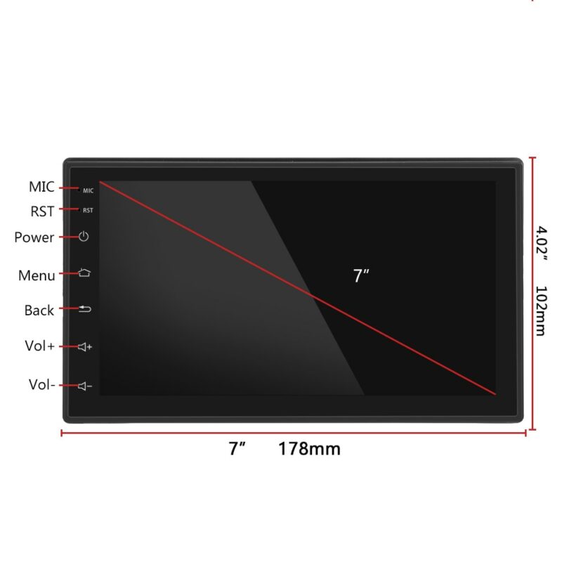 7 inch Podofo Car Radio side view