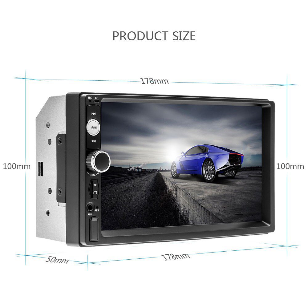 2 Din Car Radio Mirror Link 7 Touch Screen Digital Display Subwoofer MP5  Player Autoradio Android 8.0 Bluetooth Multimedia