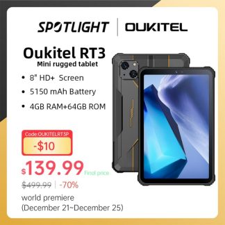 [World Premiere] Oukitel RT3 Mini Rugged Tablet 8 Inch HD+ 5150 mAh 4GB+64GB Android 12 Tablets Mtk Helio P22 16MP Camera Pad 1