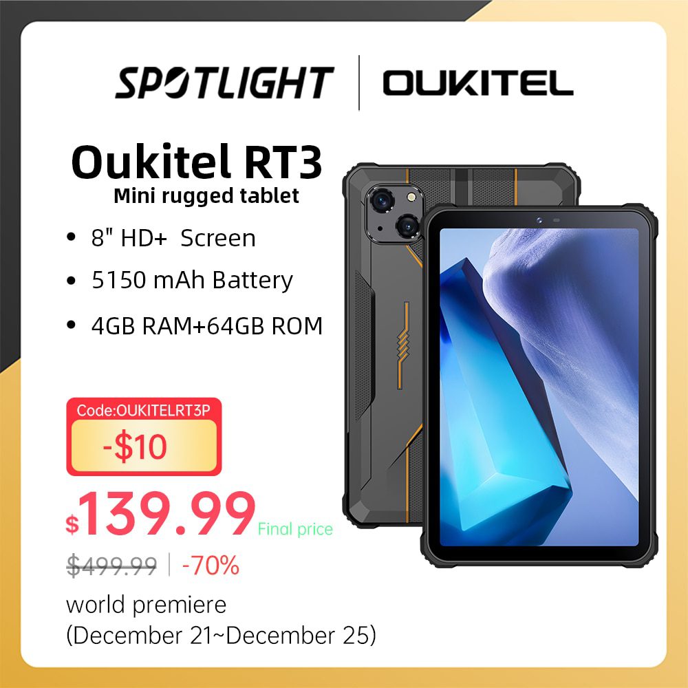 Oukitel RT3 Global Version 4G Outdoor Portable Rugged Tablet