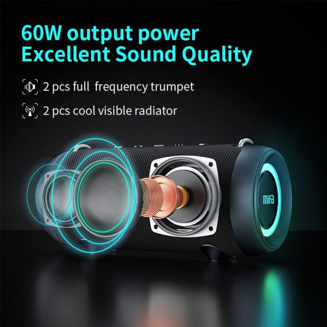 mifa A90 Bluetooth Speaker 60W Output Power Bluetooth Speaker with Class D Amplifier Excellent Bass Performace camping speaker 2