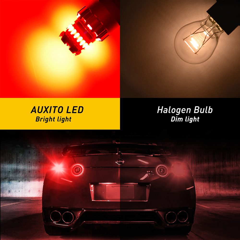 AUXITO 2Pcs 1157 BAY15D P21/5W LED Canbus No Error White RED Yellow LED  Bulb Signal Lamp For Auto Turn Brake Backup Lights 12V