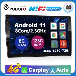 Podofo 2 Din Android 7 9 10 Inch Carplay Car Multimedia Player 4G Wifi For Volkswagen Nissan Hyundai Kia Toyota Ford Renault 1