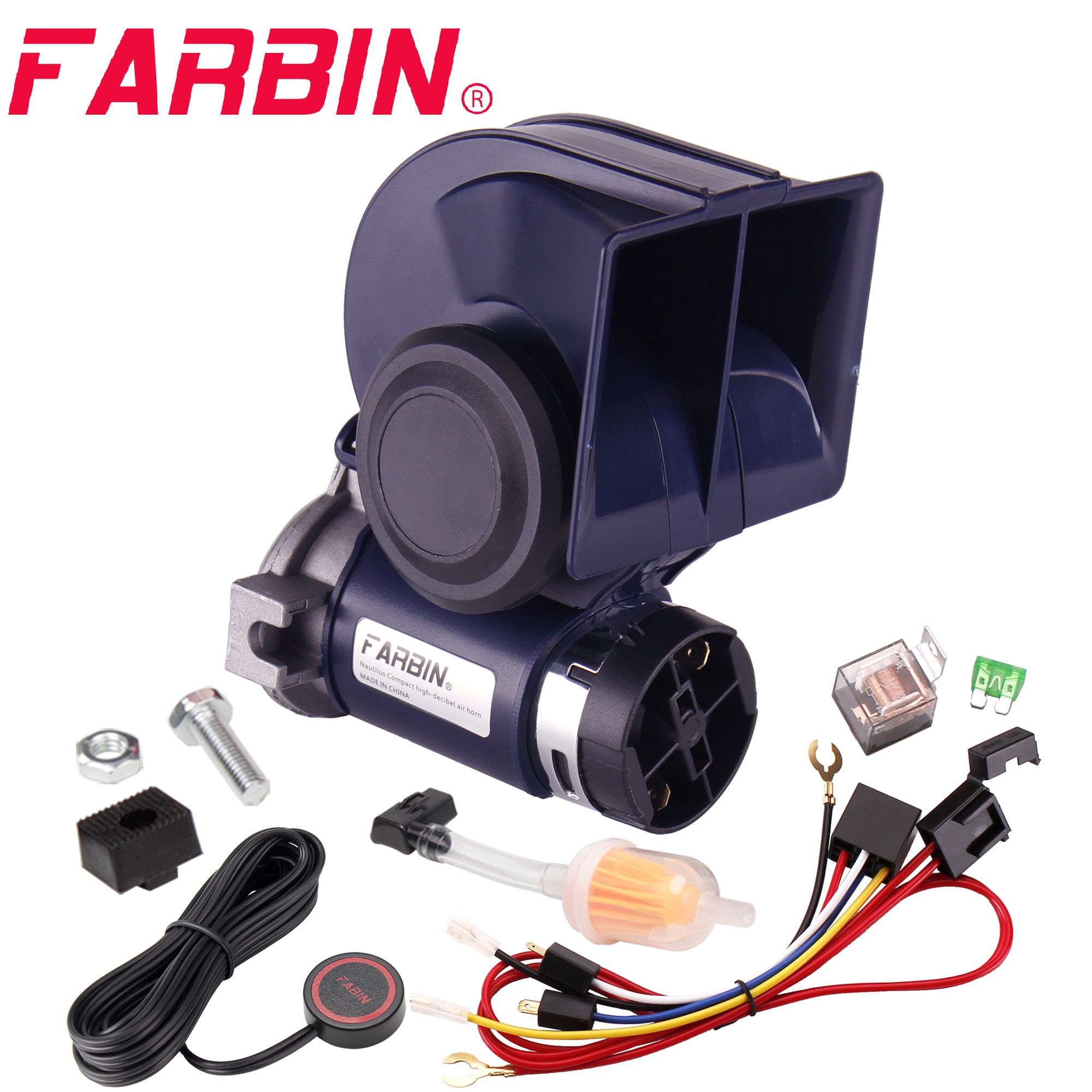  FARBIN 12V 150db Air Horn kit, Super Loud 18 Inches