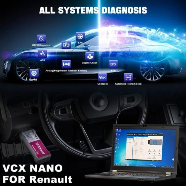 VXDIAG VCX NANO RVDIAG For Renault Diagnostic OBD2 Scanner ECU Coding Programming All System Support J2534 Protocol Free Update 3