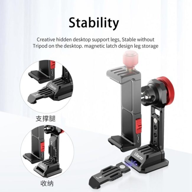 Ulanzi ST-14 Vertical Shooting Smartphone Phone Mount Holder Tripod Mount Cold Shoe Vlog Tripod Mount for iPhone 11 Pro Max 5