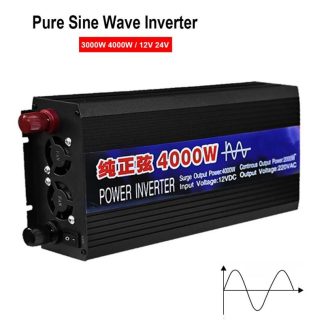 Pure Sine Wave Inverter DC 12V 24V to AC 220V 3000W 4000W Power Solar Car Inverter Household Outdoor Power Transformer Converter 1