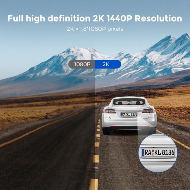 AZDOME M27 Car DVR 2K FHD 1440P Dash Cam Built-in GPS WIFI 3inch IPS Screen Car Recorders Parking Monitor,G-Sensor,Loop Record 2