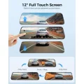 AZDOME PG17 WiFi Rear View Mirror Camera, 12" Dash Cam, Dual 2.5K Front and 1080P for Car, Free 64GB T 3