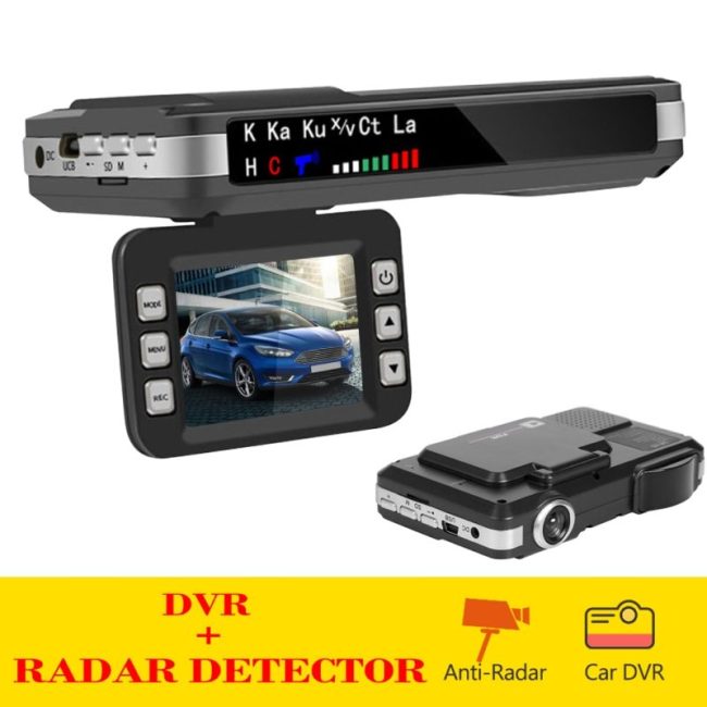 2 in 1 Car DVR Dashboard Camera Speedometer Mobile Speed Radar Detect Protect English Russian Voice Radar Detector X K CT La 12v 2