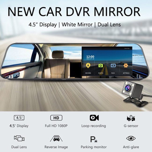 Dual Lens Touch screen Car Camera DVR Rearview Mirror Dash Cam Cars DVRs Recorder Video Registrator FHD 1080P Night Camcorder 2