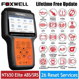 FOXWELL NT650 Elite OBD2 Automotive Scanner Code Reader Professional A/F BRT ABS SRS DPF Oil 26 Reset OBD 2 Car Diagnostic Tool 1