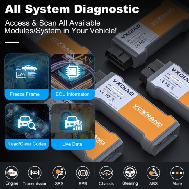 VXDIAG VCX NANO VVDIAG For VOLVO 2014D Dice OBD2 Diagnostic Tools J2534 ECU Programming Coding All System Scanner Online Update 4