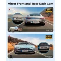 AZDOME PG17 WiFi Rear View Mirror Camera, 12" Dash Cam, Dual 2.5K Front and 1080P for Car, Free 64GB T 4