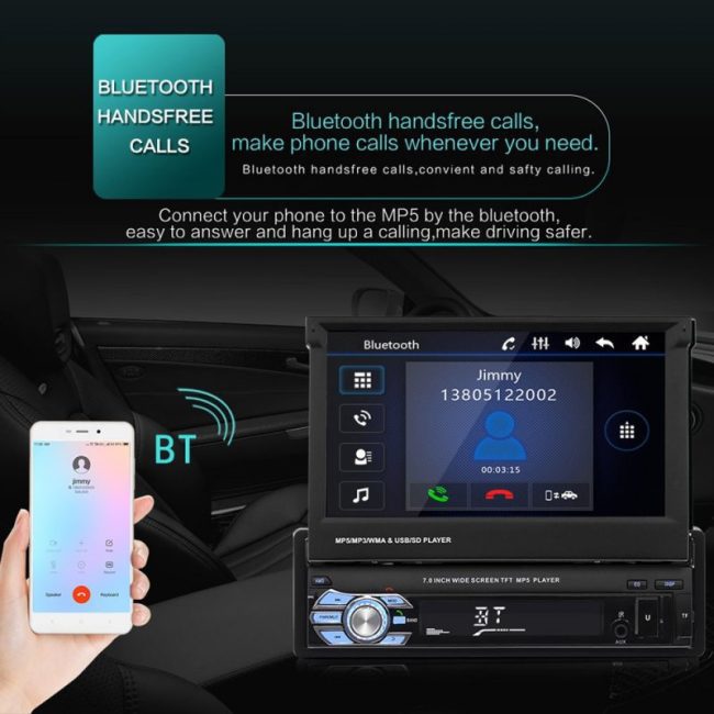 Hikity 1 Din Car Stereo audio Radio Bluetooth 1 DIN 7 4