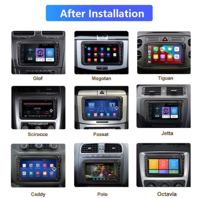 Podofo 2Din Android 10 Car Radio GPS Stereo Receiver Multimedia Player For Volkswagen/VW/Skoda/Passat B6/Seat/Octavia/Polo/Golf 6