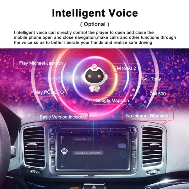 Podofo 2Din Android 10 Car Radio GPS Stereo Receiver Multimedia Player For Volkswagen/VW/Skoda/Passat B6/Seat/Octavia/Polo/Golf 3