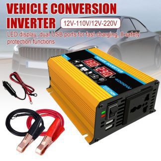 Car Inverter Peak-4000W Car Power Inverter DC12V to 110V 220V AC Converter Auto Charger Converter Adapter Dual Voltage Display