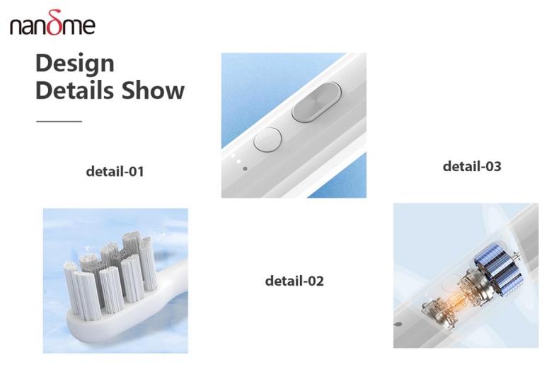 Дизайн Электрической зубной щетки Xiaomi Nandme NX7000