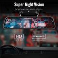 E-ACE 10 дюймов Автомобильный видеорегистратор зеркало видео рекордер 1080P сенсорный экран Dashcam для автомобиля AHD объектив потоковое Вождение рекордер Даш камера 4