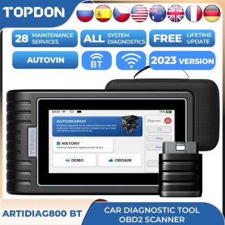 TOPDON Artidiag800 BT OBD2 Professional Car Diagnostic Tool Automotive Scanner All System Scan Tool Free Lifetime Upgrade ECU 1