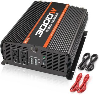 Powerful POTEK 3000W Power Inverter with 4 AC Outlets and 2 USB Ports