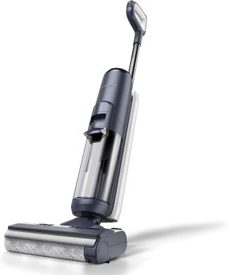 Tineco Floor ONE S5 Smart Cordless Wet Dry Vacuum Cleaner and Mop in action on a hardwood floor