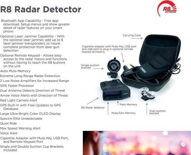 Uniden R8 Radar Detector Voice Alerts