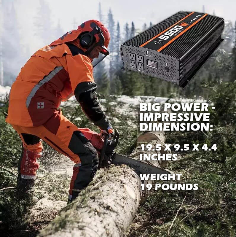 The size of the Power inverter is determined by its wattage capacity
