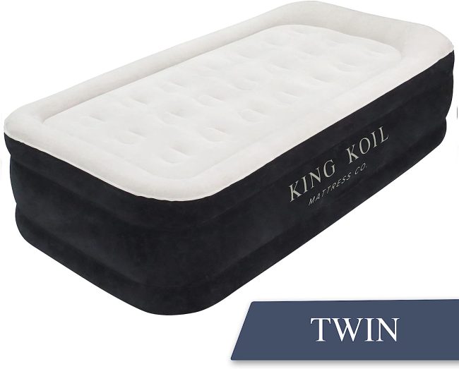 King Koil Twin Airbed with luxury side and top flocking for maximum comfort and a 1-year warranty