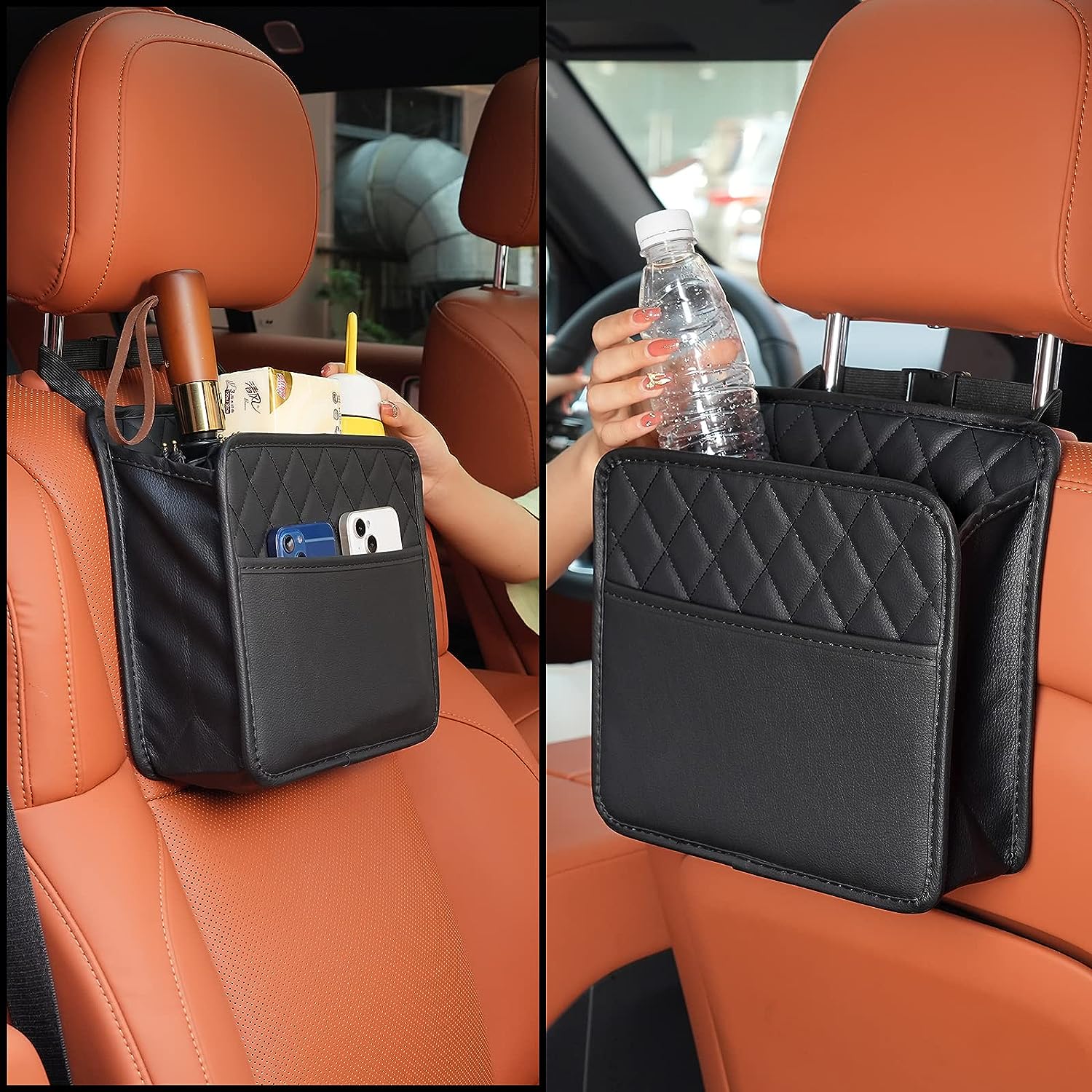 Multi-Pocket Car Seat Back Hanging Bag, Travel Organizer 