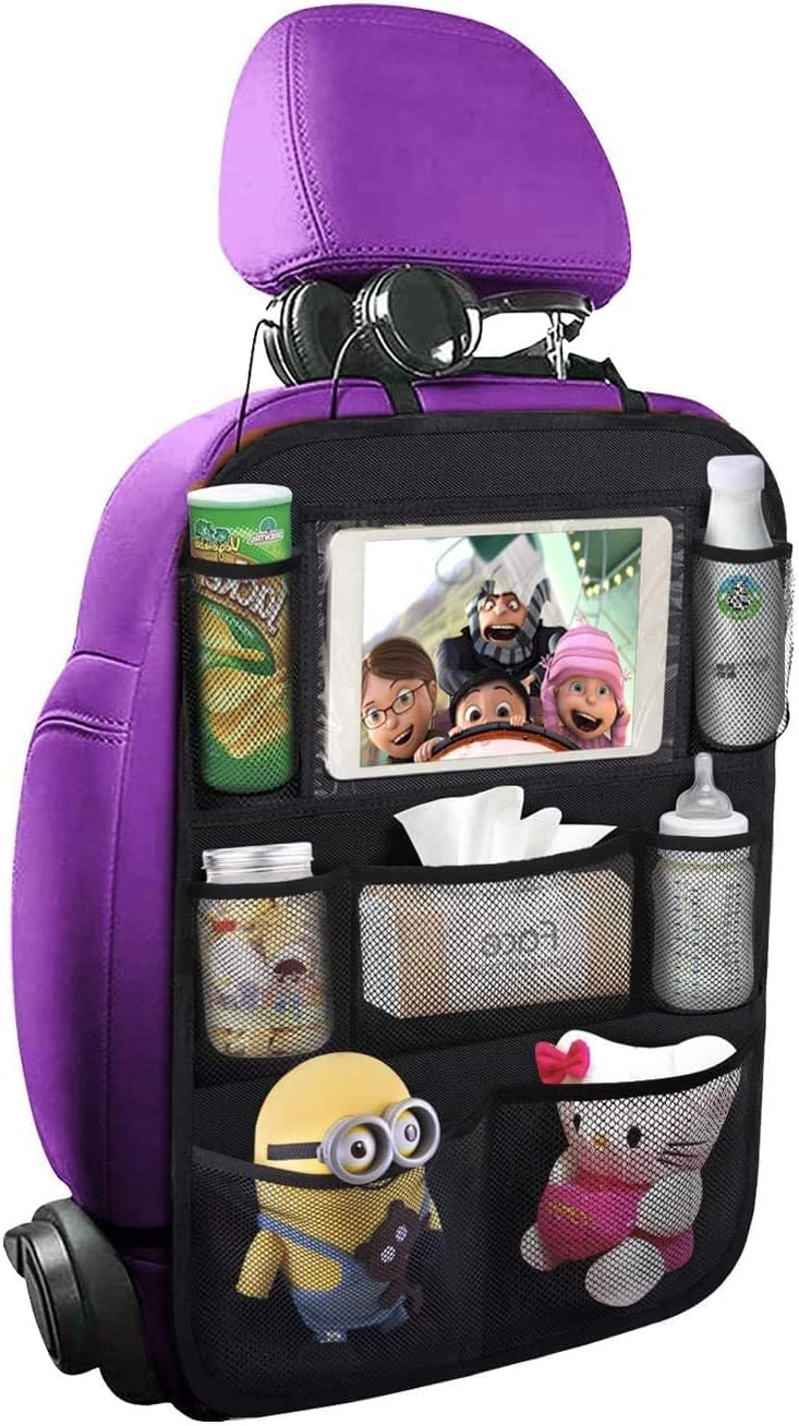 ONE PIX Car Backseat Organizer with Touch Screen Tablet Holder, Mats and Storage  Bag for Kids 