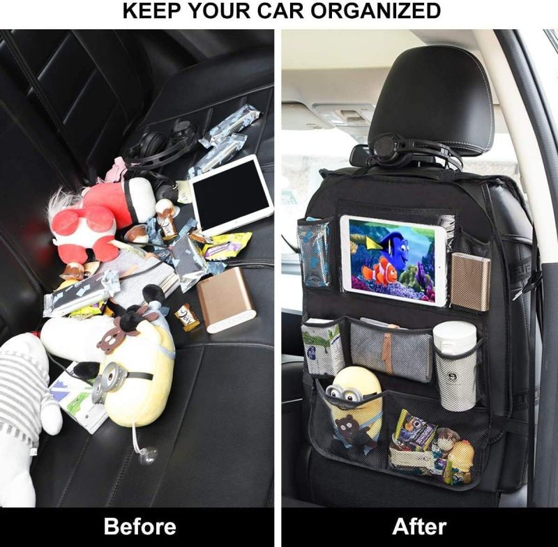 Multifunctional ONE PIX Backseat Car Organizer acting as a back seat protector