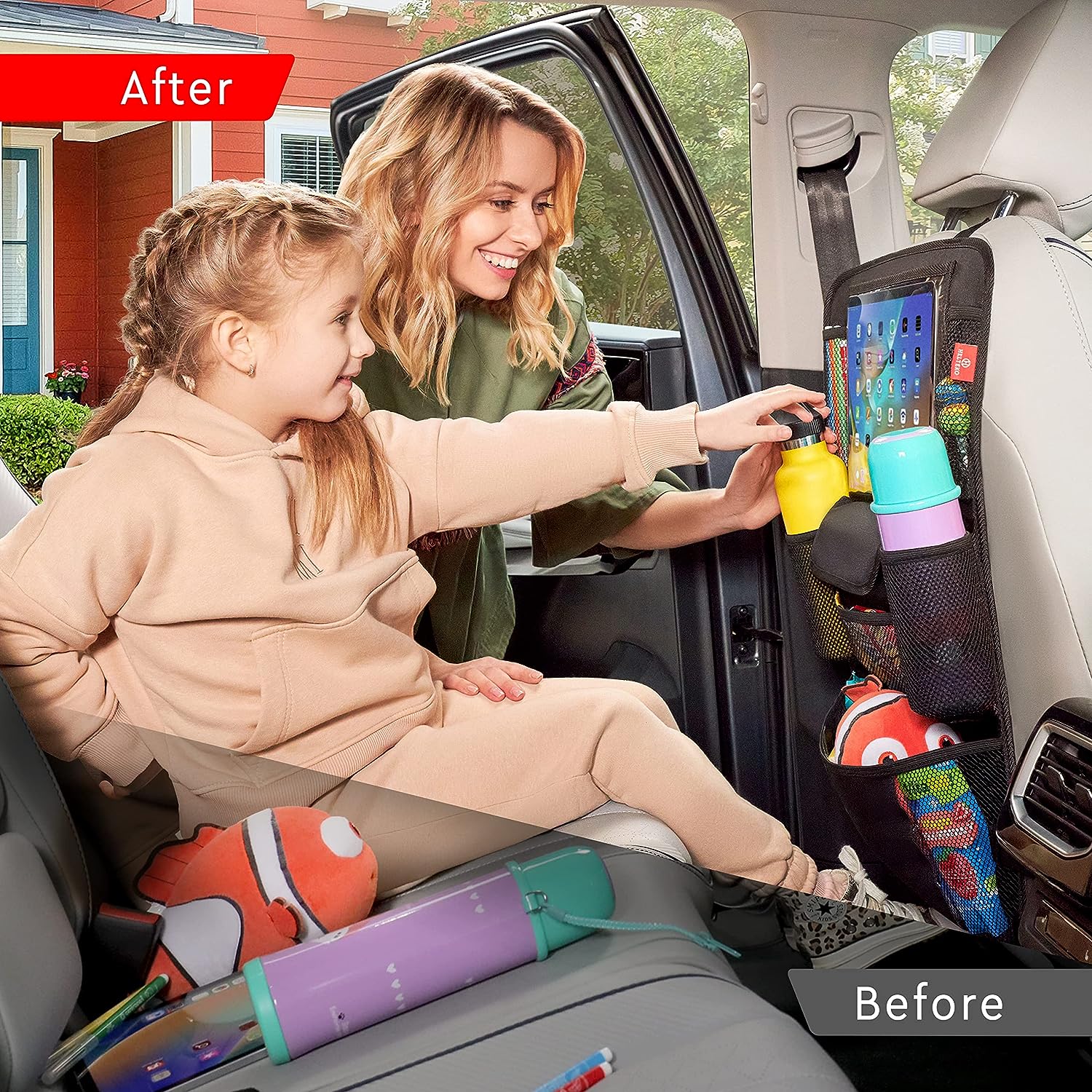 Helteko Ultra Kids Car Seat Organizer, Waterproof Backseat Storage