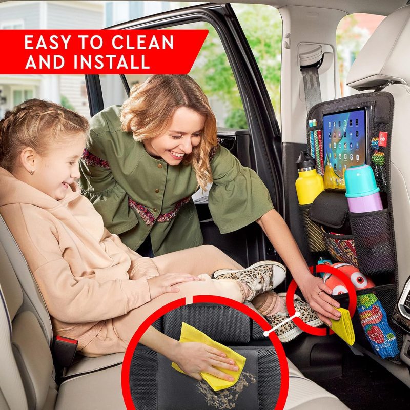 Helteko car seat organizer and storage made of sturdy, eco-friendly, and waterproof 600D Oxford Polyester