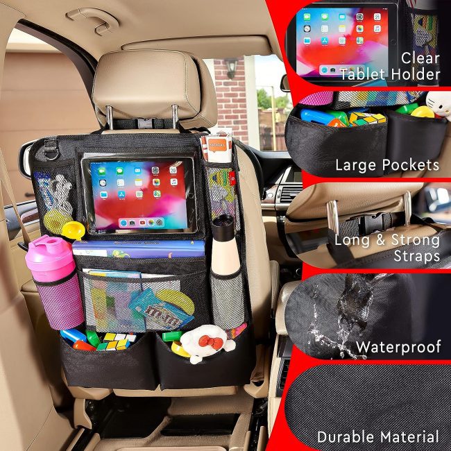Easy to install Helteko Backseat Car Organizer with adjustable straps