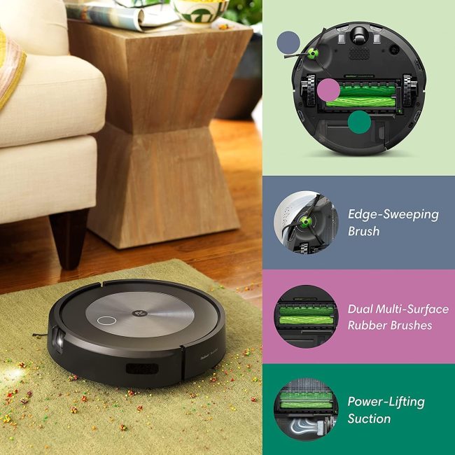 Roomba j7+ using 10x Power-Lifting Suction to remove stubborn dirt