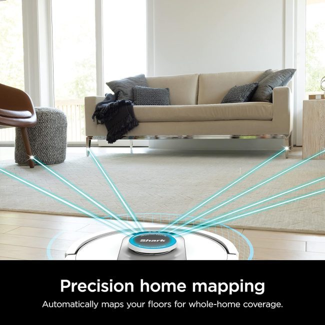 Shark AI Ultra Robot Vacuum efficiently removing pet hair and debris from home surfaces