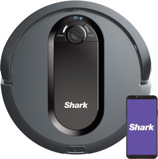 Shark IQ Robot Vacuum with powerful suction removing large and small debris as well as pet hair from carpets and hard floors