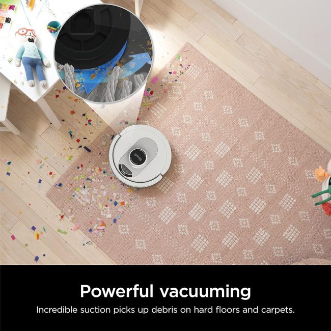 Shark AI Robot Vacuum performing Matrix Clean Navigation for thorough home cleaning